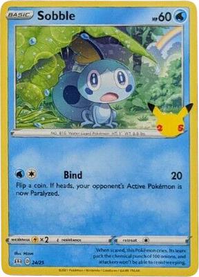 Preview image for the Sobble - 24/25 single card  for the collectable card game Pokemon.