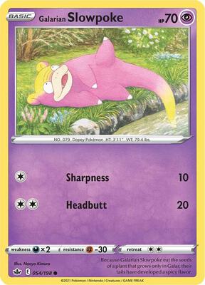 Preview image for the Galarian Slowpoke single card  for the collectable card game Pokemon.