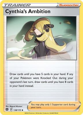 Preview image for the Cynthia's Ambition single card  for the collectable card game Pokemon.