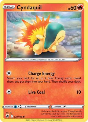 Preview image for the Cyndaquil single card for the collectable card game Pokemon.