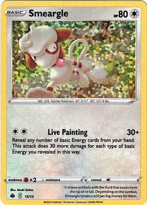 Preview image for the Smeargle - 15/15 single card  for the collectable card game Pokemon.