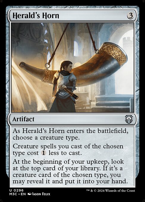 Preview image for the Herald's Horn single card for the collectable card game Magic: The Gathering.