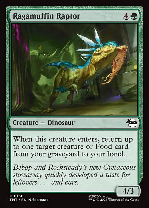 Preview image for the Ragamuffin Raptor single card for the collectable card game Magic: The Gathering.
