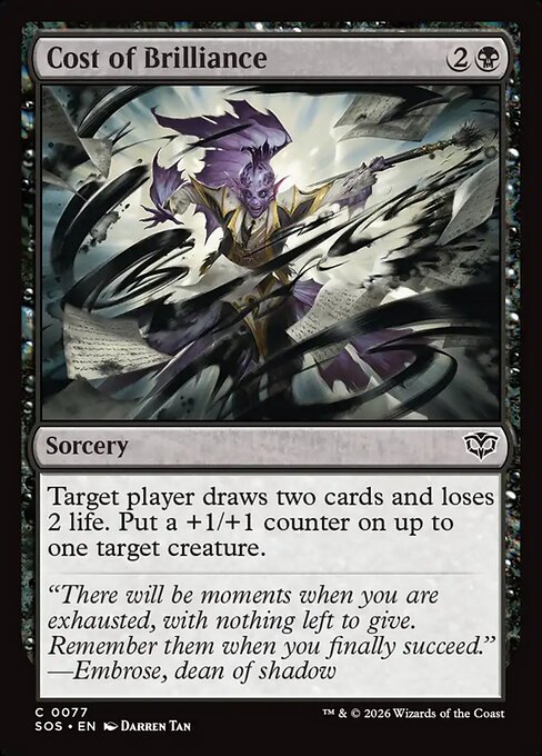 Preview image for the Cost of Brilliance single card for the collectable card game Magic: The Gathering.