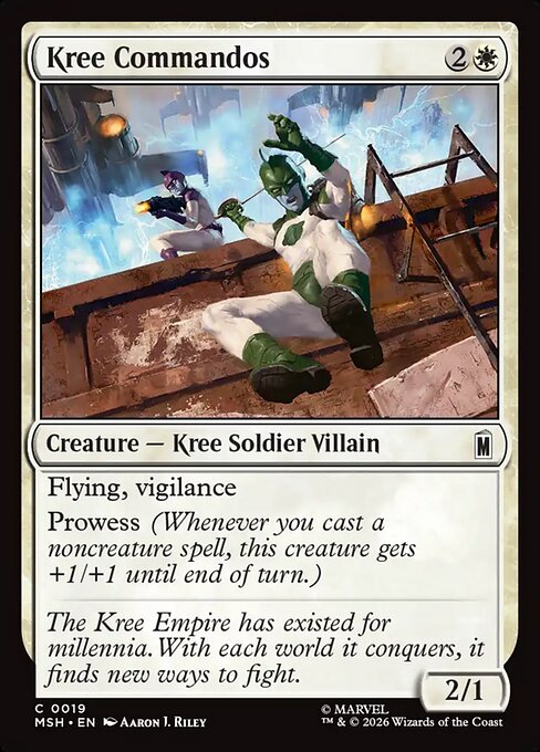 Preview image for the Kree Commandos single card for the collectable card game Magic: The Gathering.