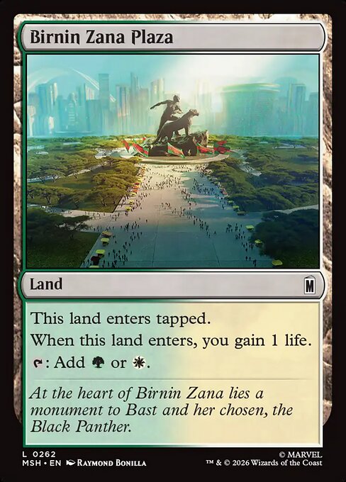 Preview image for the Birnin Zana Plaza single card for the collectable card game Magic: The Gathering.