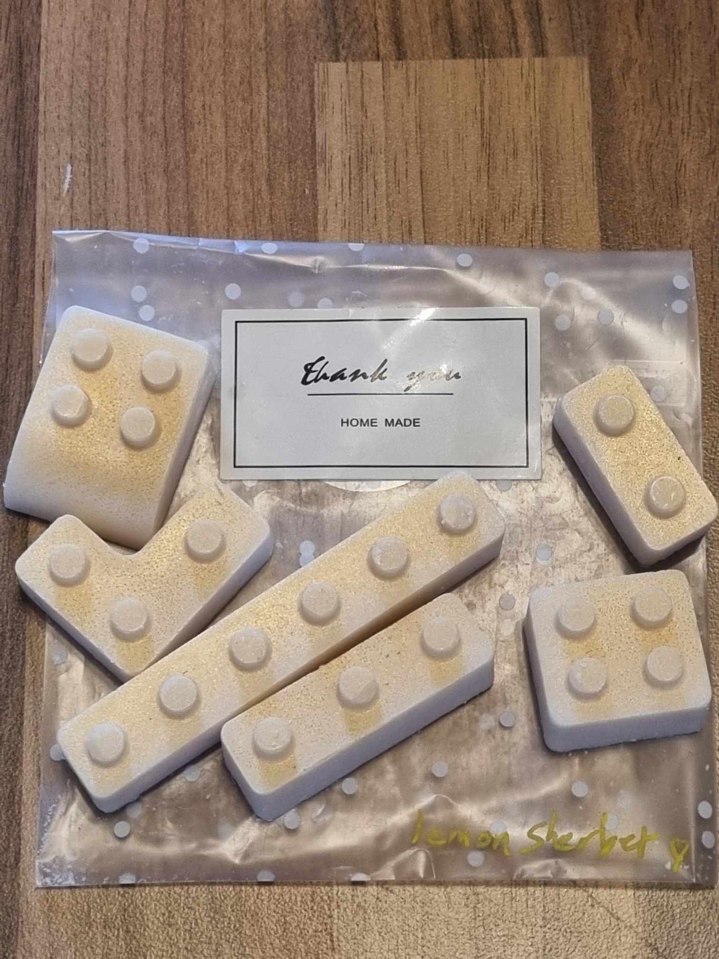 Hand-Made Lego Brick Style Wax Melts - Lemon Sherbet