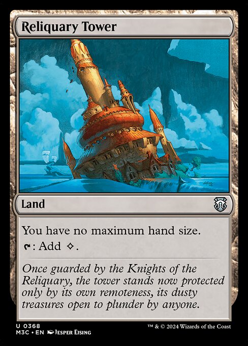 Preview image for the Reliquary Tower single card for the collectable card game Magic: The Gathering.