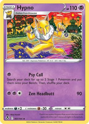 Preview image for the Hypno single card  for the collectable card game Pokemon.