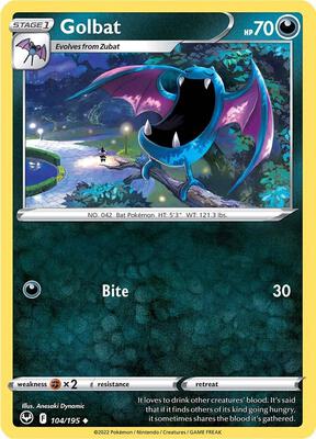 Preview image for the Golbat single card  for the collectable card game Pokemon.