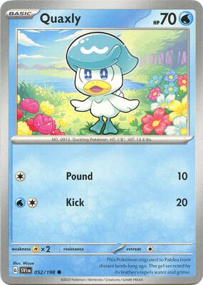 Preview image for the Quaxly single card for the collectable card game Pokemon.