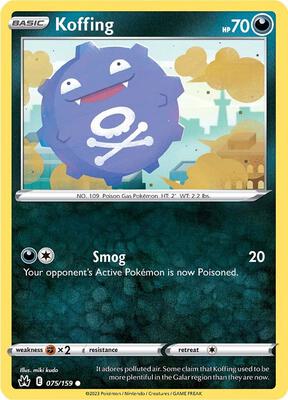 Preview image for the Koffing single card  for the collectable card game Pokemon.