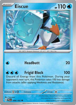 Preview image for the Eiscue - 048/193 single card  for the collectable card game Pokemon.