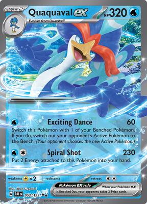 Preview image for the Quaquaval ex - 052/193 single card  for the collectable card game Pokemon.