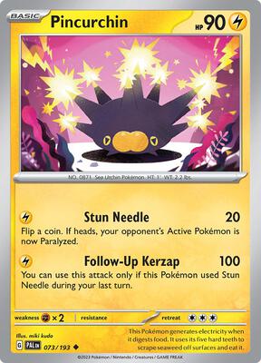 Preview image for the Pincurchin - 073/193 single card  for the collectable card game Pokemon.