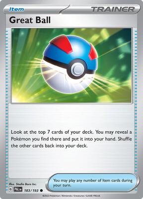 Preview image for the Great Ball single card  for the collectable card game Pokemon.