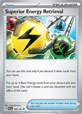 Preview image for the Superior Energy Retrieval - 189/193 single card  for the collectable card game Pokemon.