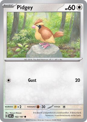 Preview image for the Pidgey single card for the collectable card game Pokemon.