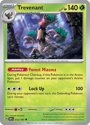 Preview image for the Trevenant single card for the collectable card game Pokemon.
