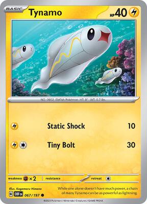Preview image for the Tynamo single card for the collectable card game Pokemon.