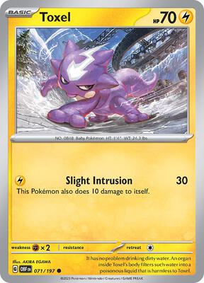 Preview image for the Toxel single card for the collectable card game Pokemon.