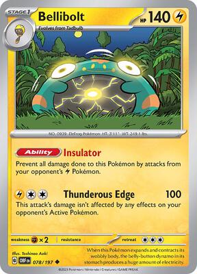 Preview image for the Bellibolt - 078/197 single card for the collectable card game Pokemon.