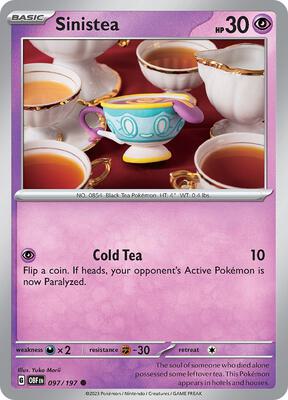 Preview image for the Sinistea single card for the collectable card game Pokemon.