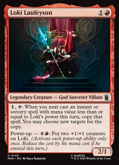 Preview image for the Loki Laufeyson single card for the collectable card game Magic: The Gathering.