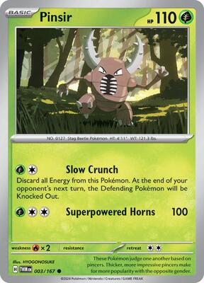 Preview image for the Pinsir - 003/167 single card  for the collectable card game Pokemon.