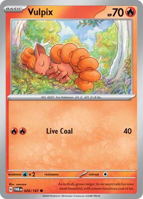 Preview image for the Vulpix single card  for the collectable card game Pokemon.