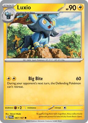 Preview image for the Luxio single card  for the collectable card game Pokemon.