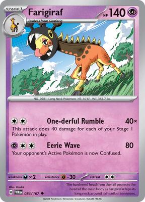 Preview image for the Farigiraf single card  for the collectable card game Pokemon.