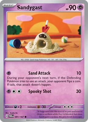 Preview image for the Sandygast single card  for the collectable card game Pokemon.