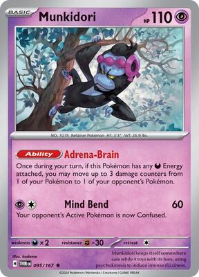 Preview image for the Munkidori single card for the collectable card game Pokemon.