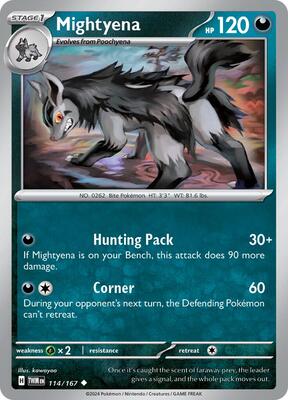 Preview image for the Mightyena single card  for the collectable card game Pokemon.