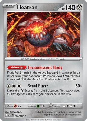 Preview image for the Heatran single card for the collectable card game Pokemon.