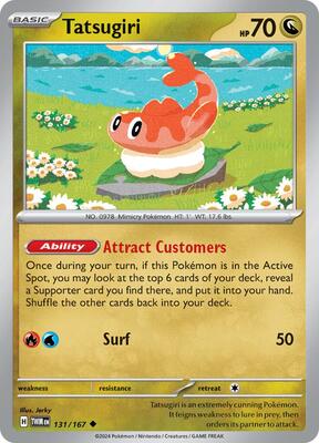 Preview image for the Tatsugiri - 131/167 single card  for the collectable card game Pokemon.