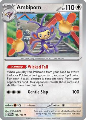 Preview image for the Ambipom single card  for the collectable card game Pokemon.