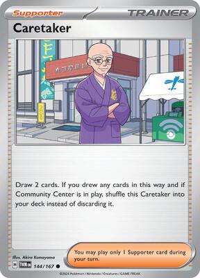 Preview image for the Caretaker - 144/167 single card for the collectable card game Pokemon.