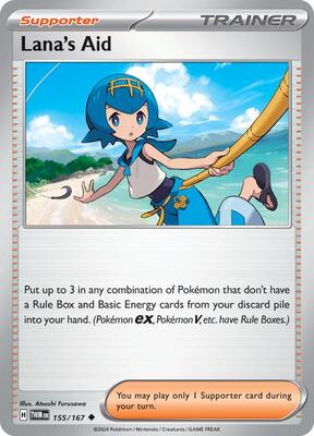 Preview image for the Lana's Aid - 155/167 single card for the collectable card game Pokemon.