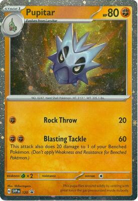 Preview image for the Pupitar - 120 single card  for the collectable card game Pokemon.