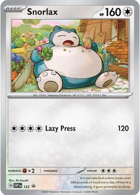 Preview image for the Snorlax - 122 single card  for the collectable card game Pokemon.