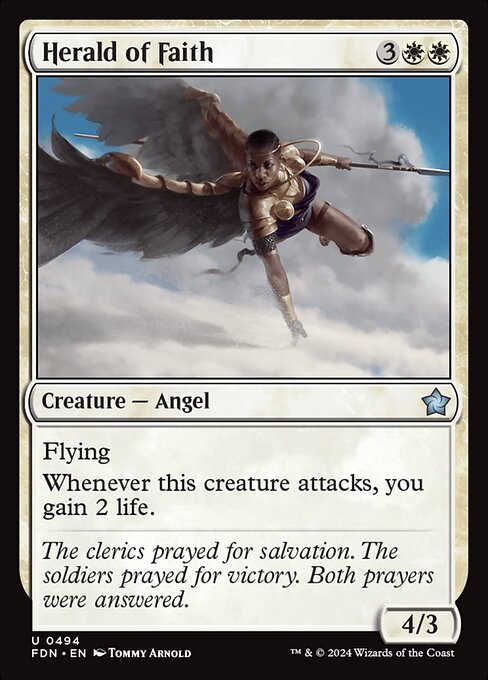 Preview image for the Herald of Faith single card for the collectable card game Magic: The Gathering.