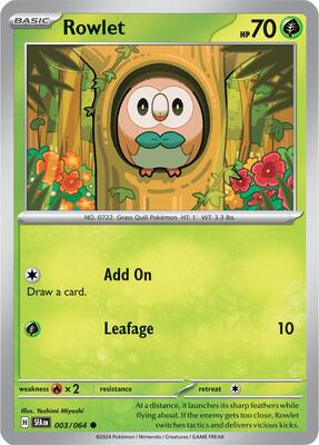 Preview image for the Rowlet single card for the collectable card game Pokemon.