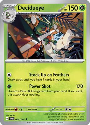 Preview image for the Decidueye single card for the collectable card game Pokemon.
