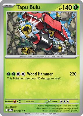 Preview image for the Tapu Bulu - 006/064 single card for the collectable card game Pokemon.