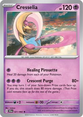 Preview image for the Cresselia - 021/064 single card for the collectable card game Pokemon.