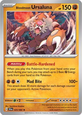 Preview image for the Bloodmoon Ursaluna single card for the collectable card game Pokemon.