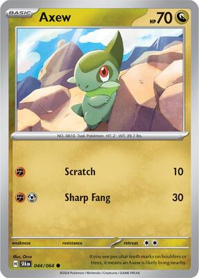 Preview image for the Axew single card for the collectable card game Pokemon.