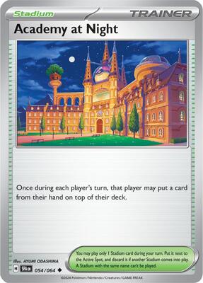 Preview image for the Academy at Night single card  for the collectable card game Pokemon.